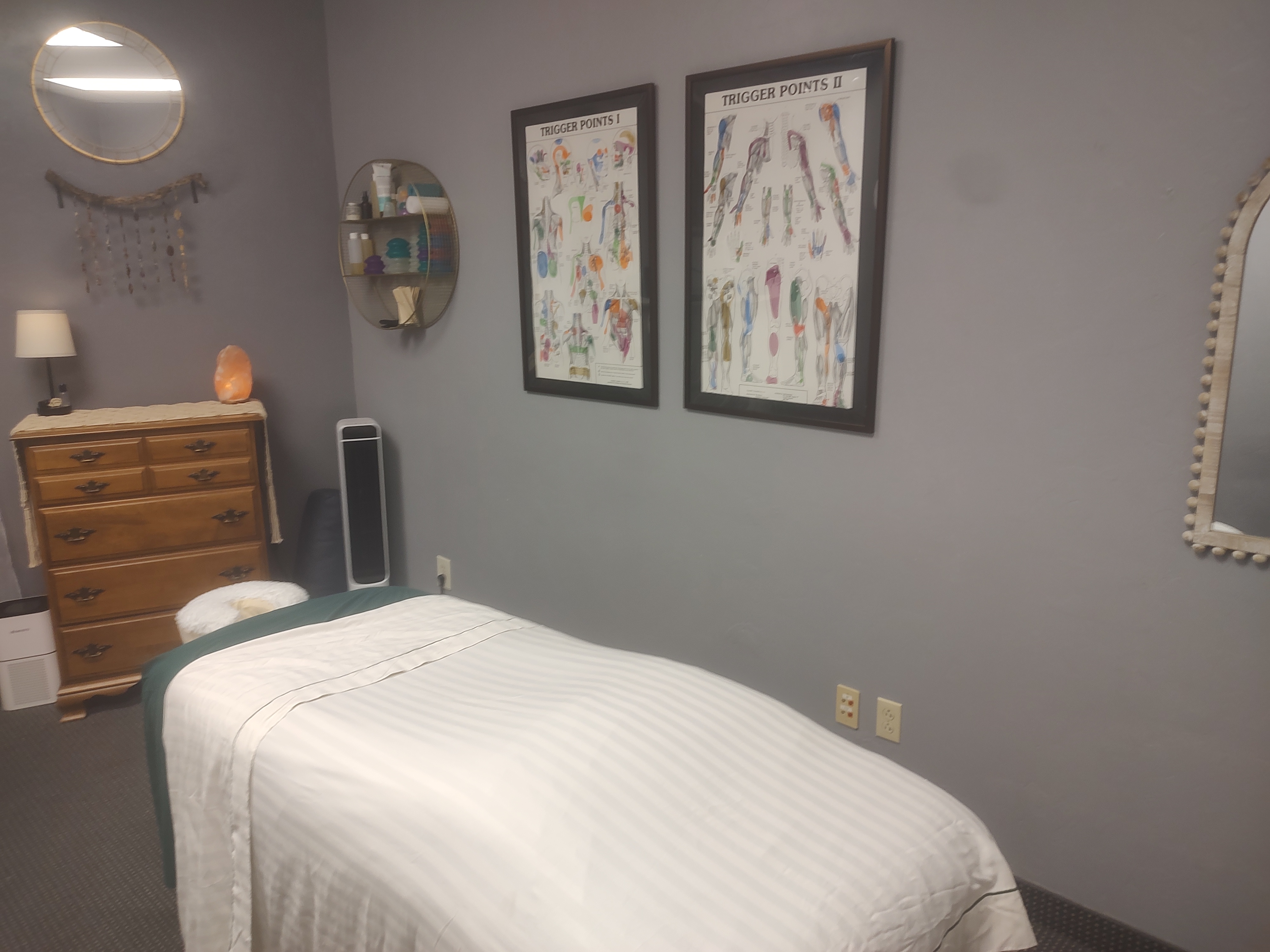 Massage treatment room at Delaney's Massage